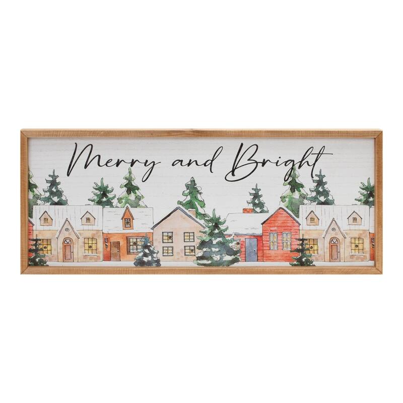 LED Lighted Merry and Bright Christmas Wall Sign - 23.75"