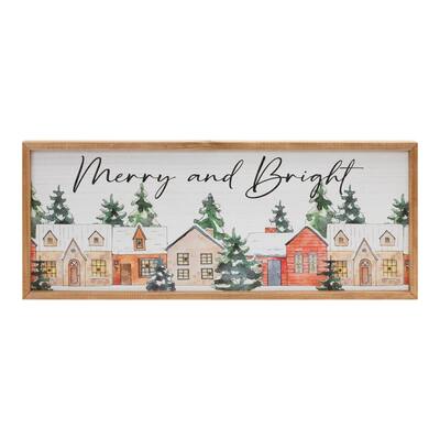 LED Lighted Merry and Bright Christmas Wall Sign - 23.75"