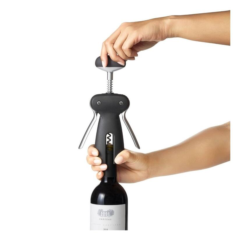 OXO Non-stick SteeL Winged Corkscrew with Removable Foil Cutter - Black