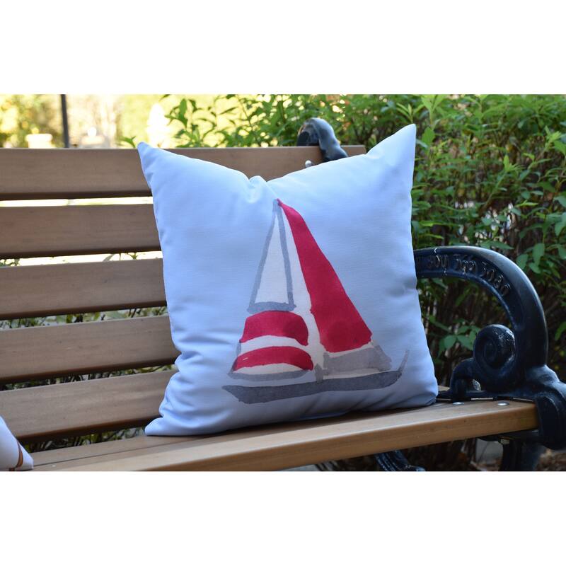 16 x 16 Inch Sail Away Geometric Print Outdoor Pillow
