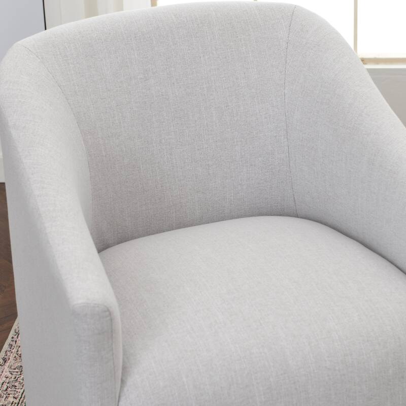 KINWELL 25" Performance Fabric Upholstered Rolling Dining Armchair