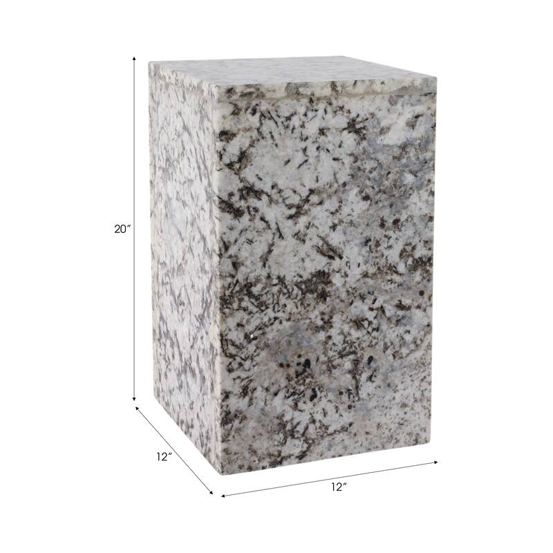 Marble Accent Table Sleek Geometric Lines and Minimalist Aesthetic - 12" x 12" x 20"