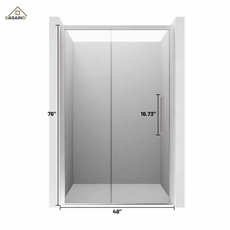 CASAINC 48 in. W x 76 in. H Sliding Framed Shower Door with SGCC Certification