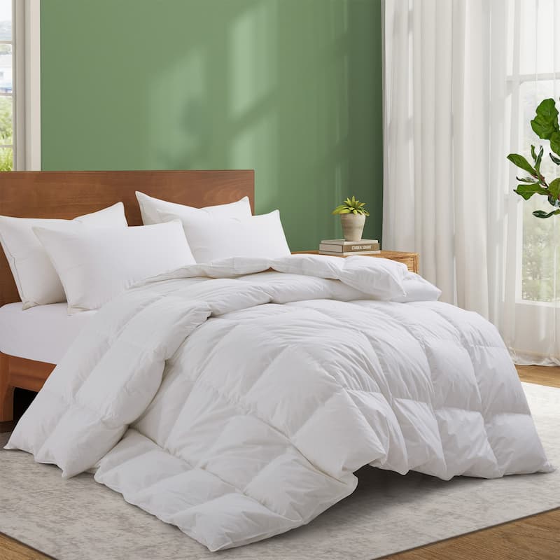 All Season Premium Goose Feather Duvet Insert with 100% Cotton Cover