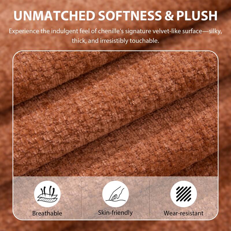 42''W Modern Chenille Upholstered Accent Chair with Deep Seats-No Assembly