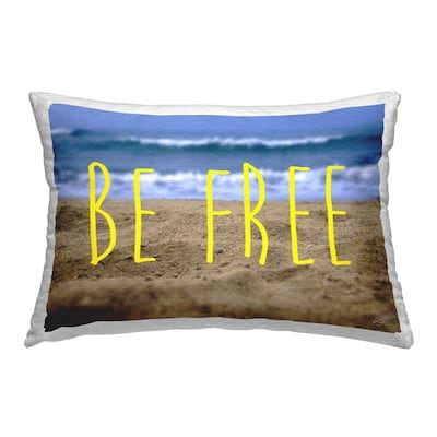 Stupell Be Free Beach Phrase Printed Outdoor Throw Pillow Design by K. Kaufman