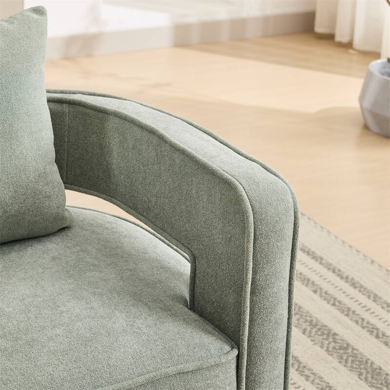 29.1" Swivel Accent Chair with Weathered Wood Base