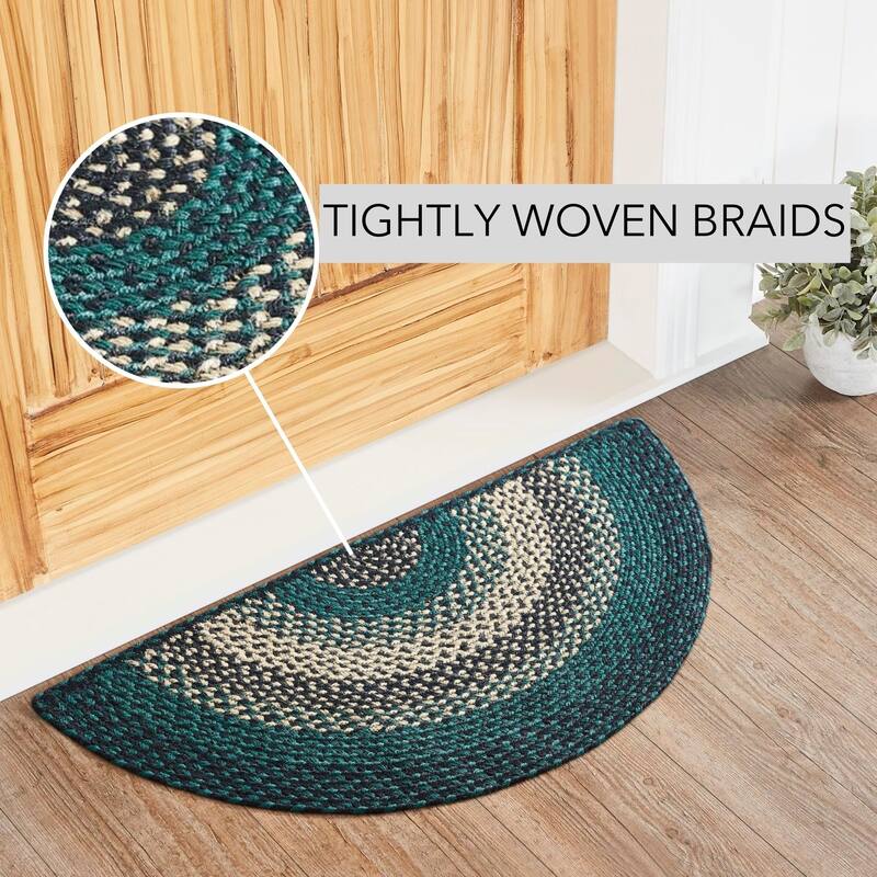 Pine Grove Jute Rug Half Circle w/ Pad 16.5x33 - 3'6"