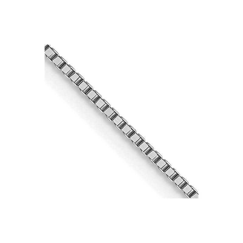 Curata Italian Solid 18k White Gold 0.7mm Box Chain Necklace Length Options: 16 18 20