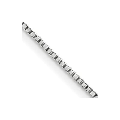 Curata Italian Solid 18k White Gold 0.7mm Box Chain Necklace Length Options: 16 18 20