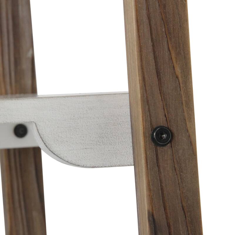 4-Tier Foldable Handmade Display Shelf - 61.25" - Brown and White