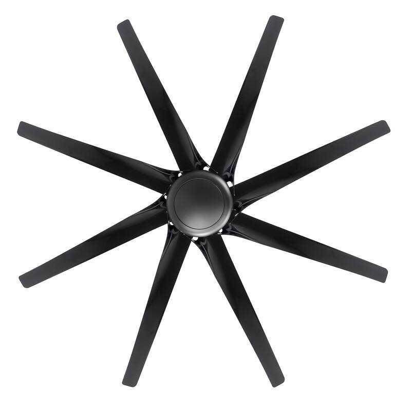 Large 100/84-inch 8-Blade Matte Black Ceiling Fan with Remote,No Light