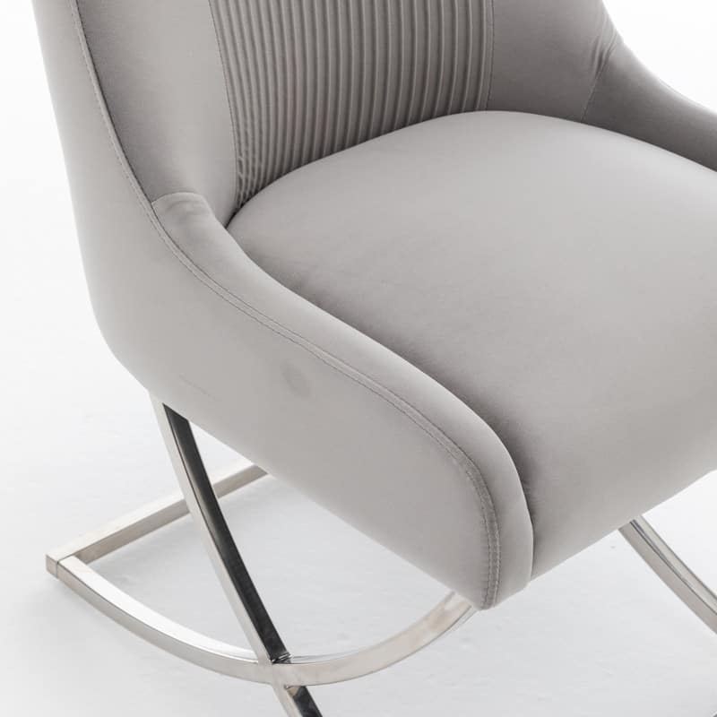 Modern Contempoary Velvet Dining Chair Set of 4 with Metal Frame Legs and Back Pull