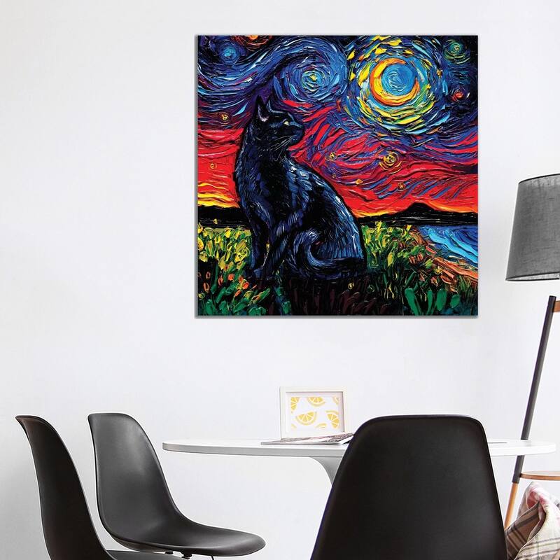 iCanvas "Black Cat Night II" by Aja Trier Canvas Print - 37x37x1.5