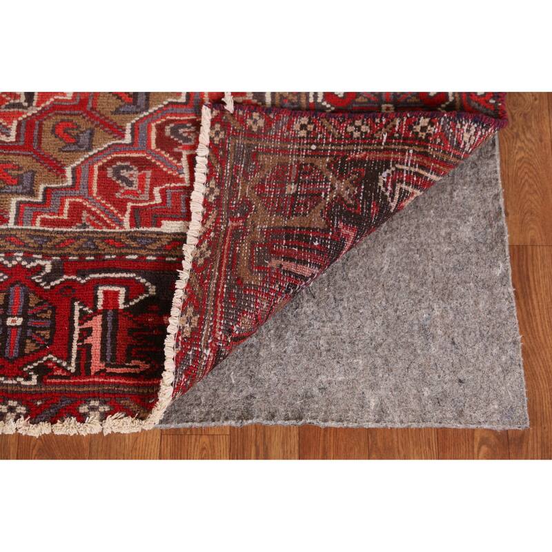 Hand Knotted Oriental 100% Wool Carpet Traditional Medallion Red Heriz Area Rug - 11' 0'' X 7' 9''