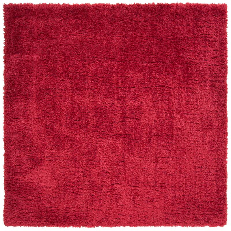 SAFAVIEH Madrid Shag Soledad Solid 2-inch Thick Rug - 8' Square - Red