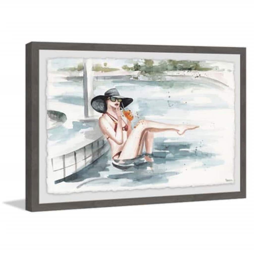 Mediterranean Canvas Wall Art 36" Cool Painting Print, Framed Art Prints, Modern Home Decor