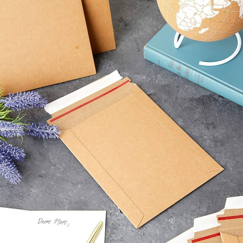 Stockroom Plus 100 Pack Rigid Mailers 6x8 - 450 GSM Sturdy Self-Adhesive Cardboard Envelopes