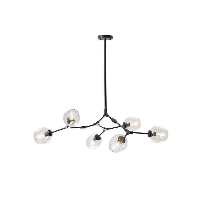 Belladepot Black Modern Full-angle Adjustable Chandelier with Clear Glass Shade