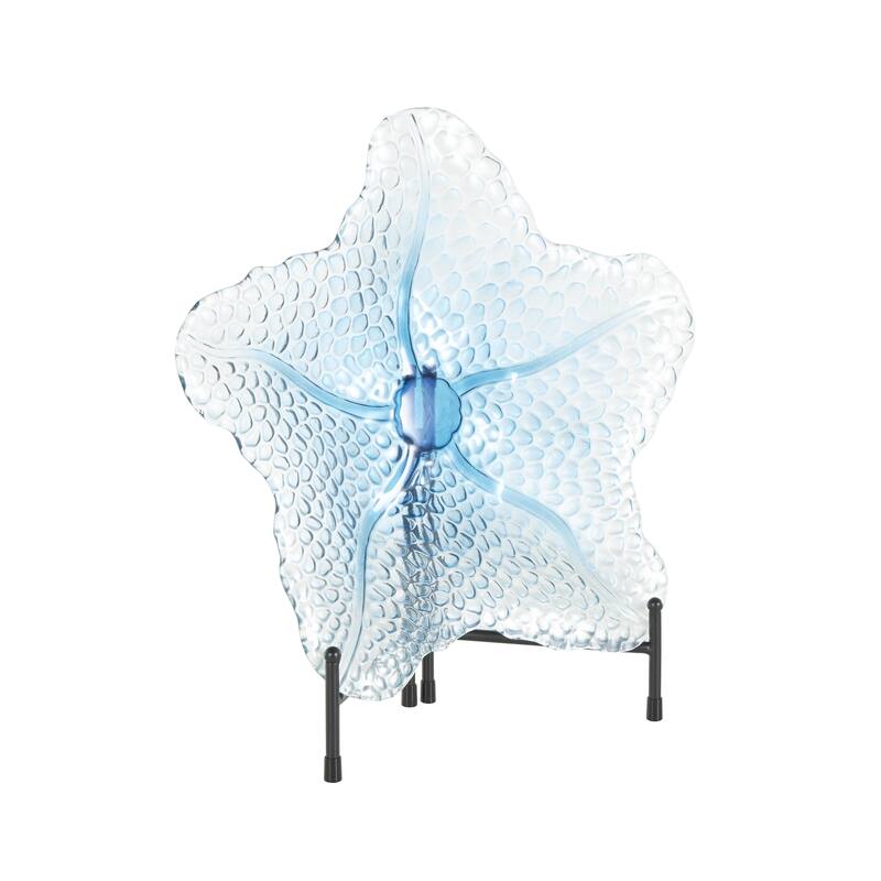 Glass Ombre Decorative Plate Charger with Spotted Texturing - Blue - Roche River Decor