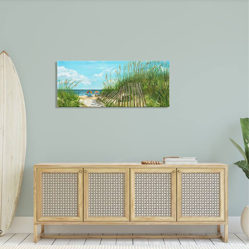 Stupell Sandy Beach Path Landscape Stretched Canvas Wall Art, Design by Erica Christopher