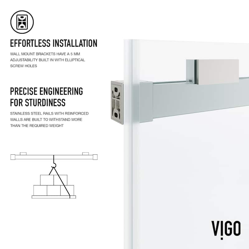 VIGO Houston Frameless Sliding Door