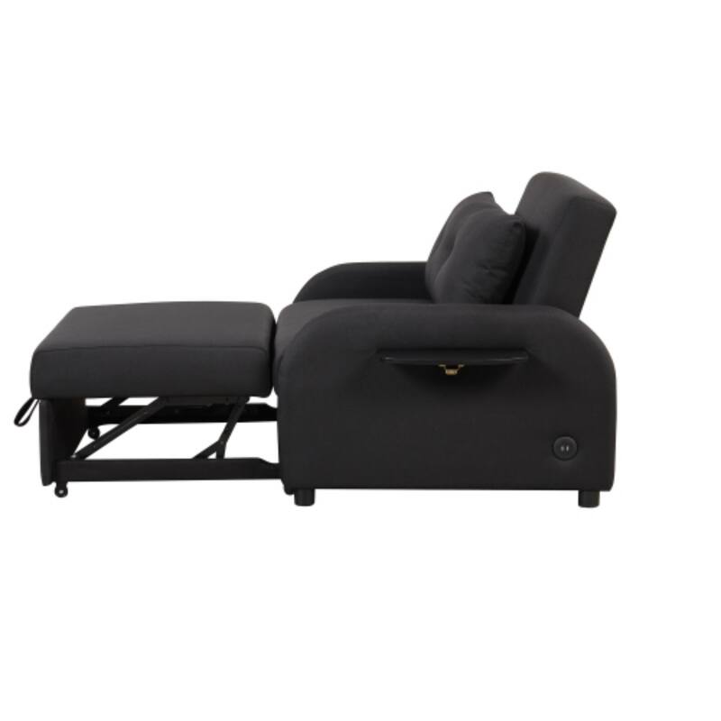 3-in-1 Pull-Out Sofa Sleeper with Collapsible Wing Table & USB Ports by Harper&Bright Designs