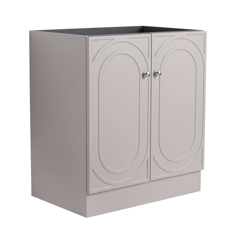 Modern 30 Inch Freestanding Bathroom Vanity Base without Sink, Storage Cabinet with Soft-Close Doors and Adjustable Shelves
