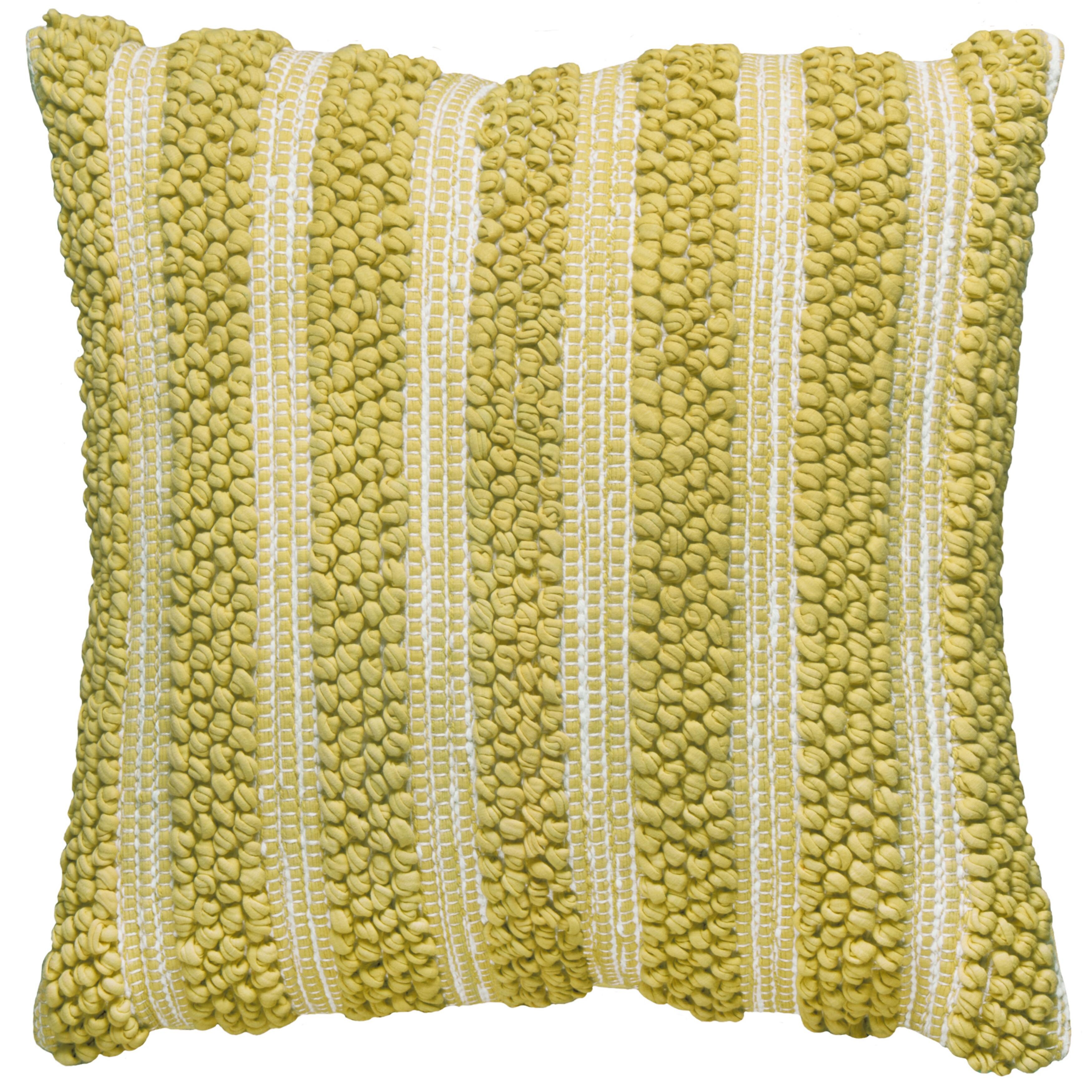 yellow textured throw pillow