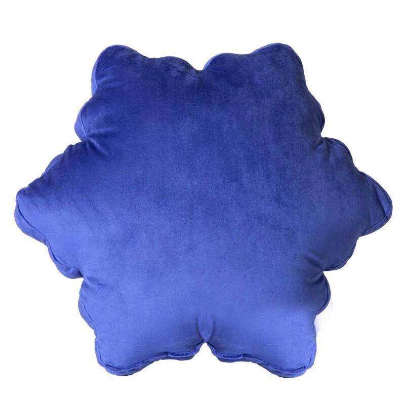 Snowflake Shaped Pillow, Luminous Rhinestones on Velvet