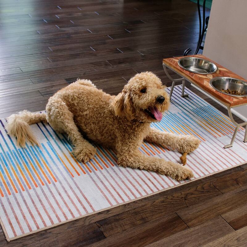 My Magic Carpet Machine Washable Rug Flux Striped Multicolor