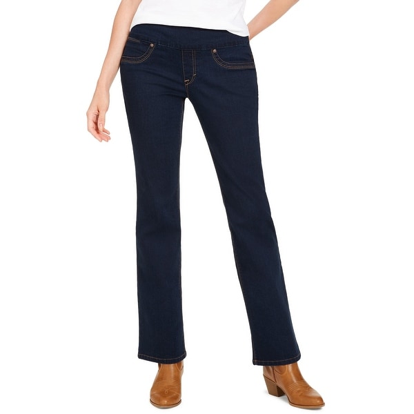 Pull on boot leg jeans clearance