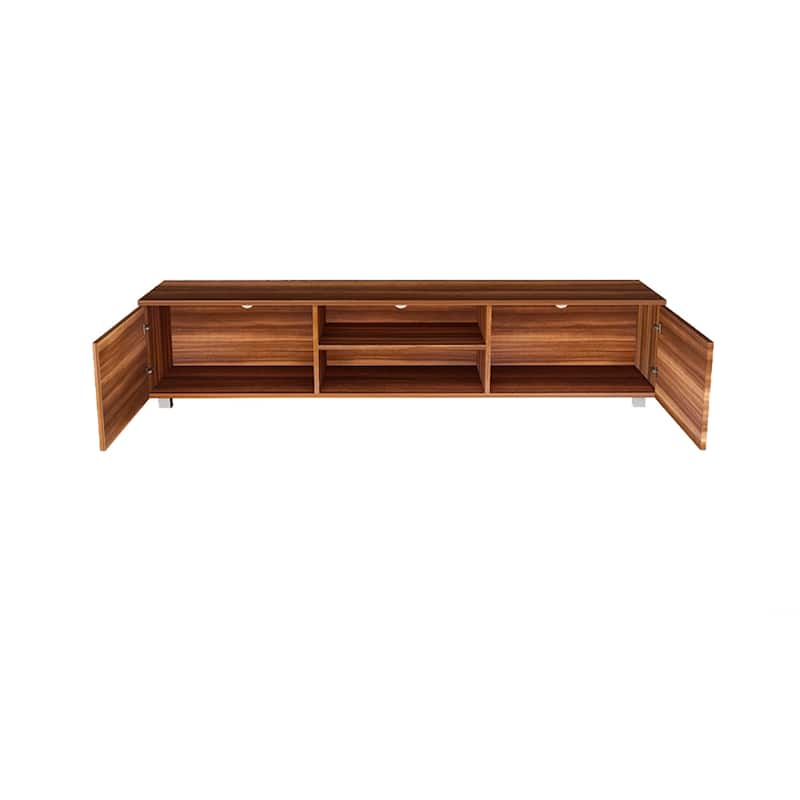 70 Inch TV Stands with 2 Storage Cabinet & Open Shelves