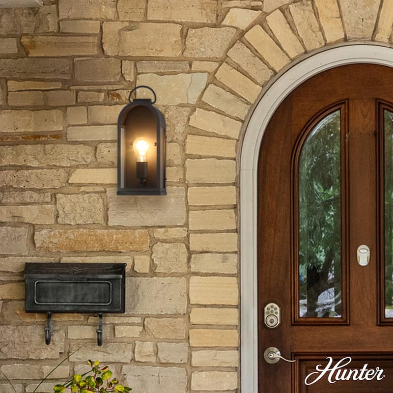 Hunter Kendra Bell Outdoor WeatherMax Wall Light - Pocket Lantern, Transitional, Low-Profile - Resists Extreme Weather! - 15"