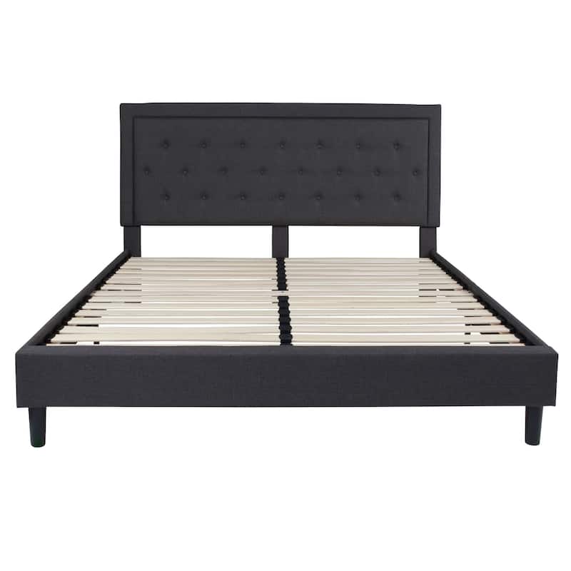 Tufted Platform Bed with 10in. Pocket Spring Mattress