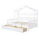 preview thumbnail 5 of 10, Full Pine House Bed with Roof, Drawers, and Shelf