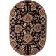 preview thumbnail 95 of 122, Patchway Handmade Classic Floral Wool Area Rug 8' x 10' Oval - Black - Oval