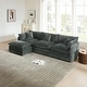 preview thumbnail 60 of 162, Cloud Chenille Upholstered Modular Sectional Sofa with DIY Combination Design Gray 3-Seater Sofa+Ottomans