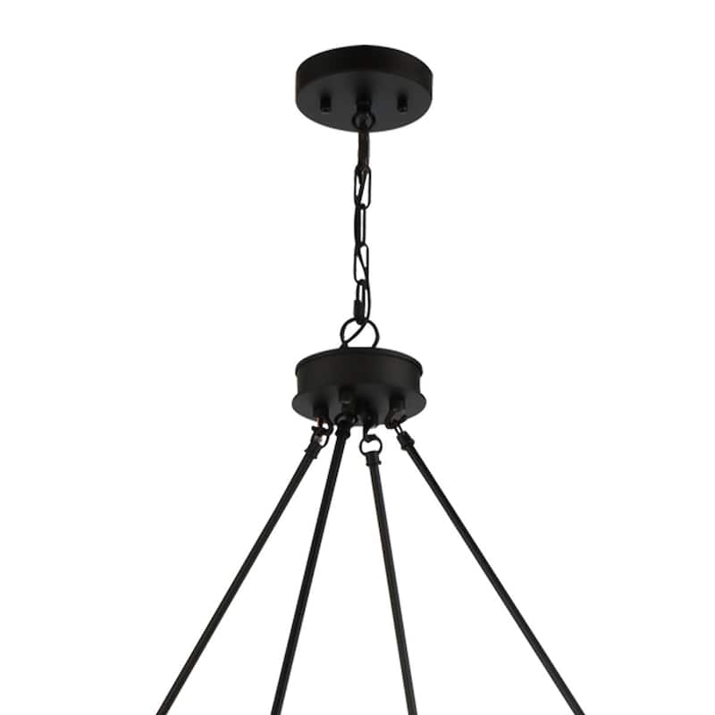 Acroma 12-light Farmhouse Black Wagon Wheel Chandelier