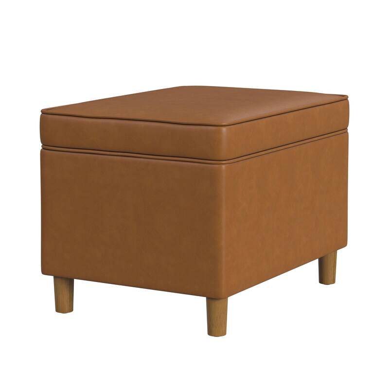 Dinah 24" Storage Ottoman with Cone Wood Legs