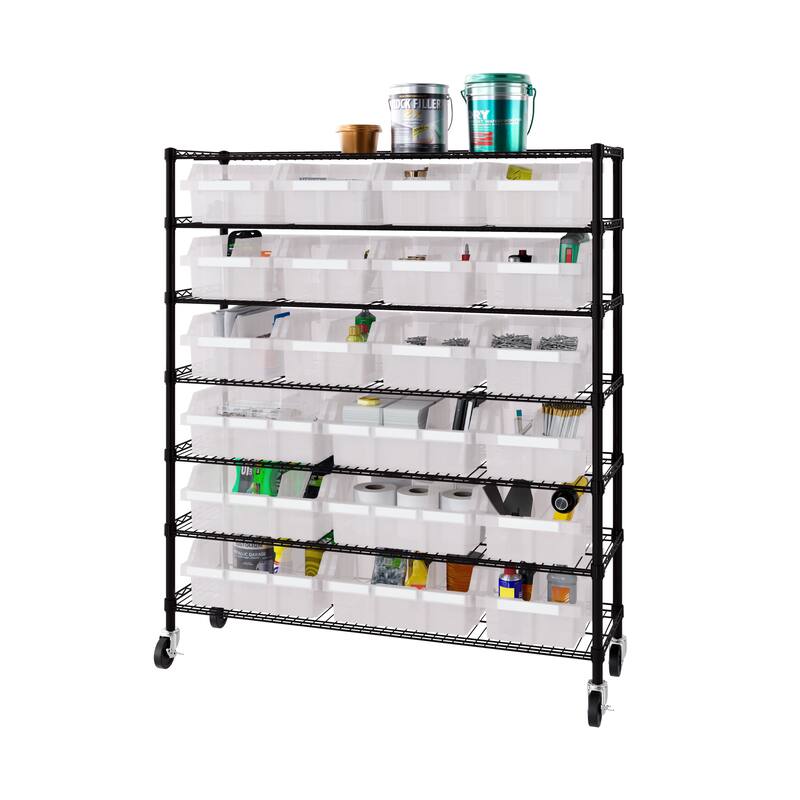 Seville Classics 7-Tier Commercial NSF Certified 21-Bin Rack Storage