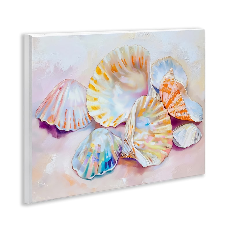 Stupell Pile of Various Seashells Wall Plaque Art Design By Arlington Prints