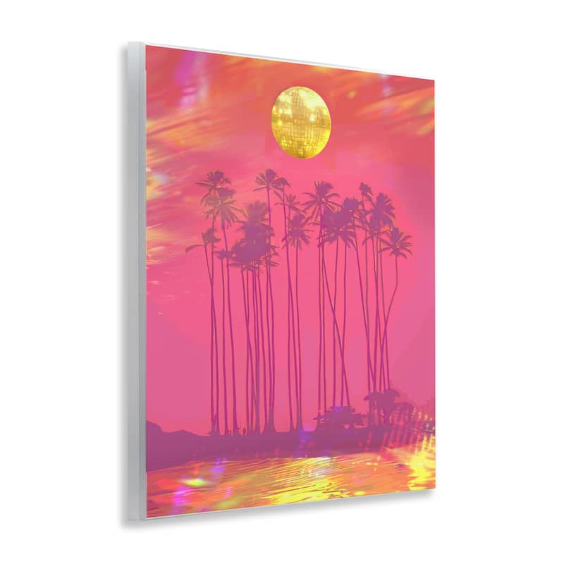 Stupell Disco Over Tropical Palms Wall Plaque Art Design By Lil' Rue