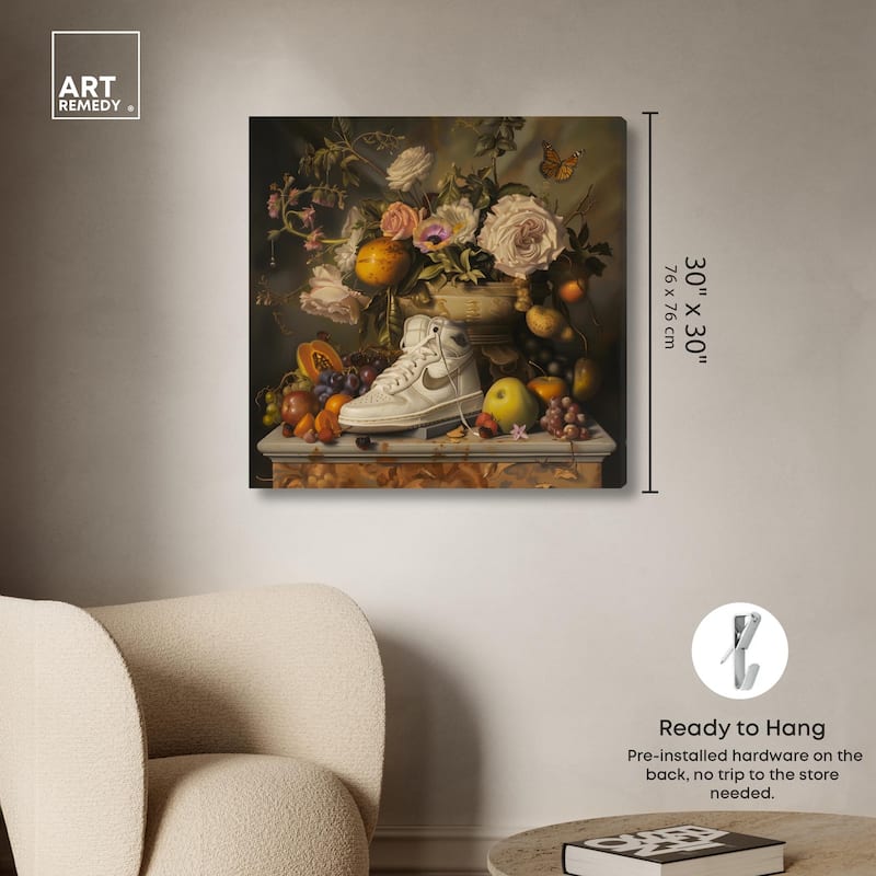 Classical Still Life Sneaker Canvas by Art Remedy, Gallery Wrapped