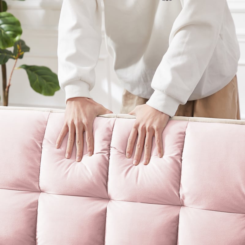 Versatile Foldable Sofa Bed Loveseat Sofa with Pull-Out Bed, USB Port and Swivel Phone Stand