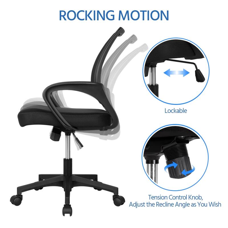 Yaheetech Adjustable Ergonomic Office Chair MidBack Mesh Swivel Chair