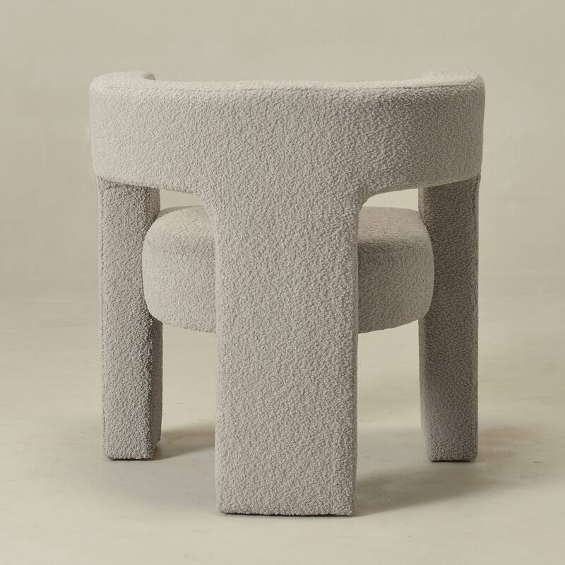 KINWELL 28" Wide Boucle Upholstered Square Armchair