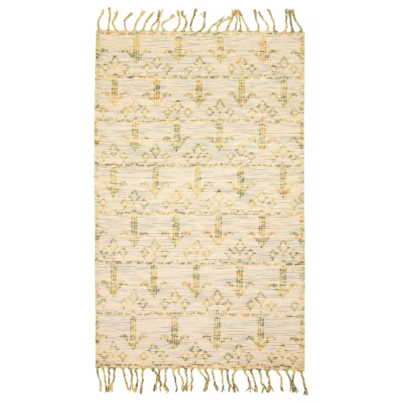 ECARPETGALLERY Braid weave Sienna Beige Wool Rug - 5'0 x 8'2 - Beige - 5'0 x 8'2