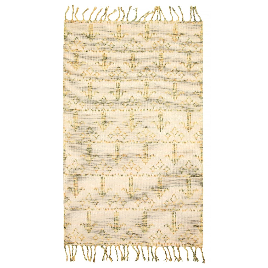 ECARPETGALLERY Braid weave Sienna Beige Wool Rug - 5'0 x 8'2