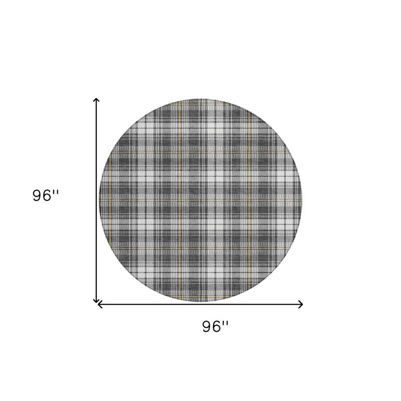 HomeRoots Plaid Transitional Rectangle Outdoor Rug